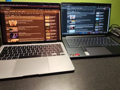 jmuhha - Lenovo Yoga 7 (4700u) vs Macbook M1 gdyby ktoś porównywał dwa laptopy:

Pl...