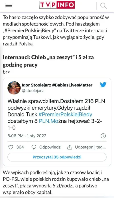 czeskiNetoperek - Emerytura Stoolejarza wzrosła, a wy mówicie, że Polski Ład to fejk....