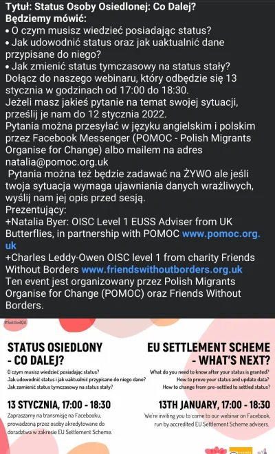 Euthymol - Moze komus sie przyda - webinar o settled status, prowadzony przed doradcę...