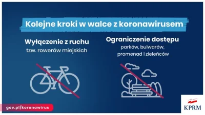 Krinod - @Cziken1986: zakaz korzystania z rowerów miejskich (rząd stwierdził, że bezp...