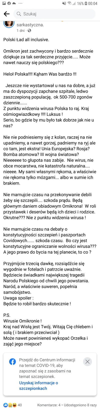 jaszczu - Dorota Szlosowska . Moderator grupy na fb Pulmonolog- tylko o covid19.
Ta ...