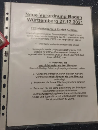 lastad - @lastad Nowe rozporządzenie Baden Württemberg 27.12.2021 Obowiązek maski EFP...
