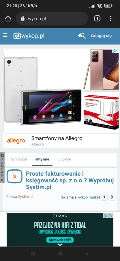 PrezesWykopu - Wykop mobilnie pierwsze wejście i nie zachęca do drugiego xD Dosłownie...