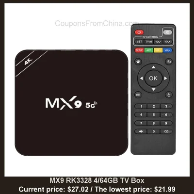 n____S - MX9 RK3328 4/64GB TV Box
Cena: $27.02 (najniższa w historii: $21.99)
Koszt...