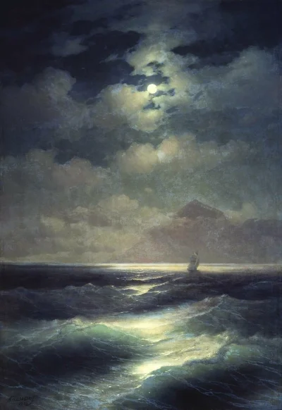 Lifelike - Sea view by Moonlight; Iwan Ajwazowski
olej na płótnie, 1878 r., 213 x 14...