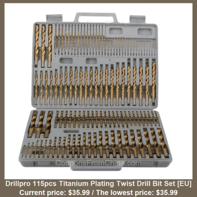 n____S - Drillpro 115pcs Titanium Plating Twist Drill Bit Set [EU]
Cena: $35.99 (naj...