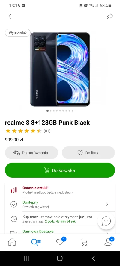 D.....a - @golden87: w X-Kom mają Realme 8 8/128 w fajnej cenie. Często pojawia się w...