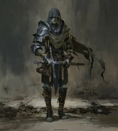 GARN - #sztuka #art #digitalpainting autor: Russell Dongjun Lu, Penitent Knight