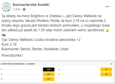 BukmacherskieKwiatki - Mój typ na mecz Brighton vs Chelsea 
#bukmacherka #bukmachers...