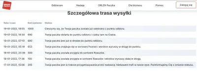 prawdziwek - Przykładowy tracking śledzenie ORLEN Paczka, dawna Paczka w Ruchu 
szuk...