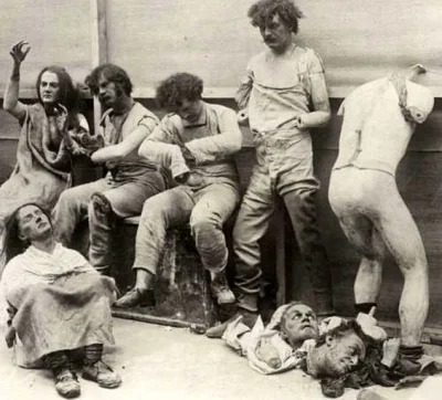 cheeseandonion - >Burned and melted wax figures after the 1925 fire at Madame Tussaud...