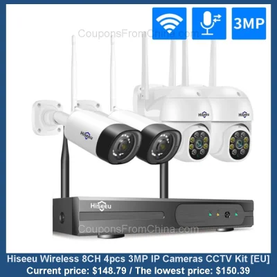 n____S - Hiseeu Wireless 8CH 4pcs 3MP IP Cameras CCTV Kit [EU]
Cena: $148.79 (najniż...