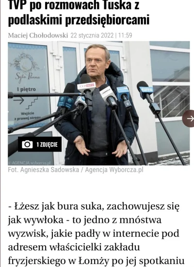 jaroty - W stronę odwiedzonej przez Tuska fryzjerki z Łomży sypią się wyzwiska, a naz...