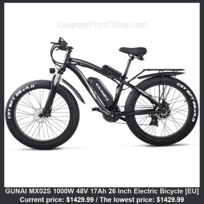 n____S - GUNAI MX02S 1000W 48V 17Ah 26 Inch Electric Bicycle [EU]
Cena: $1429.99 (na...