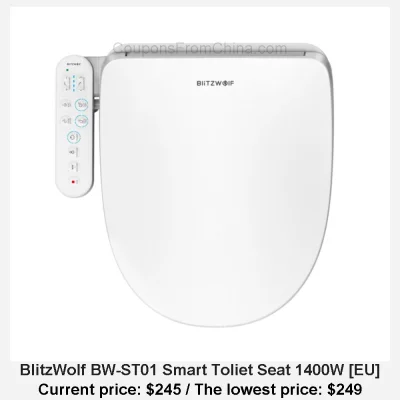 n____S - BlitzWolf BW-ST01 Smart Toliet Seat 1400W [EU]
Cena: $245.00 (najniższa w h...