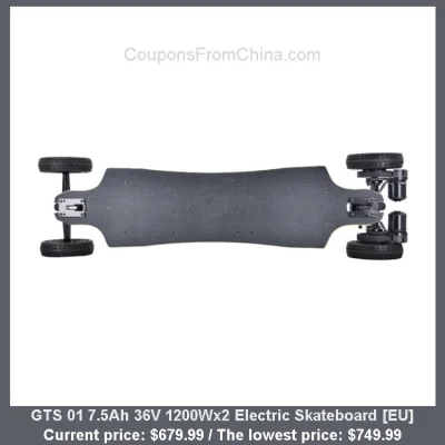 n____S - GTS 01 7.5Ah 36V 1200Wx2 Electric Skateboard [EU]
Cena: $679.99 (najniższa ...
