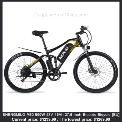 n____S - SHENGMILO M60 500W 48V 15Ah 27.5 Inch Electric Bicycle [EU]
Cena: $1239.99 ...