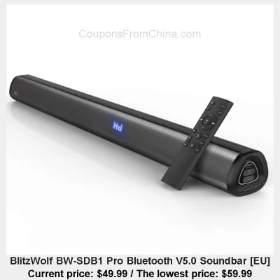 n____S - BlitzWolf BW-SDB1 Pro Bluetooth V5.0 Soundbar [EU]
Cena: $49.99 (najniższa ...