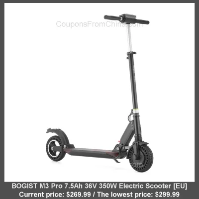 n____S - BOGIST M3 Pro 7.5Ah 36V 350W Electric Scooter [EU]
Cena: $269.99 (najniższa...