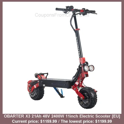 n____S - OBARTER X3 21Ah 48V 2400W 11inch Electric Scooter [EU]
Cena: $1159.99 (najn...