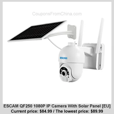 n____S - ESCAM QF250 1080P IP Camera With Solar Panel [EU]
Cena: $84.99 (najniższa w...