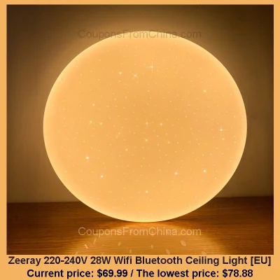 n____S - Zeeray 220-240V 28W Wifi Bluetooth Ceiling Light [EU]
Cena: $69.99 (najniżs...