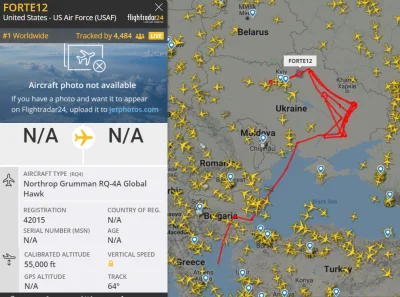 dsn1 - Amerykański samolot bezzałogowy od kilku godzin patroluje niebo nad Ukrainą. 
...