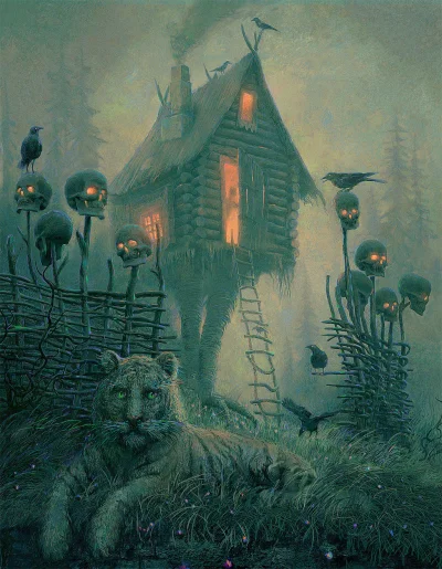 GARN - #sztuka #art #ilustracja autor: Andrew Ferez, a hut on chicken legs, illustrat...