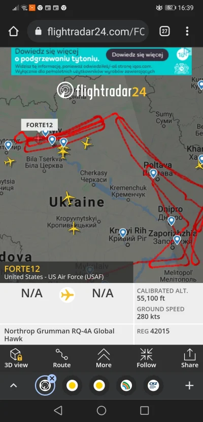 gryzman - Na flightradar24 widoczny dron szpiegowski 
#rosja #ukraina #wojna