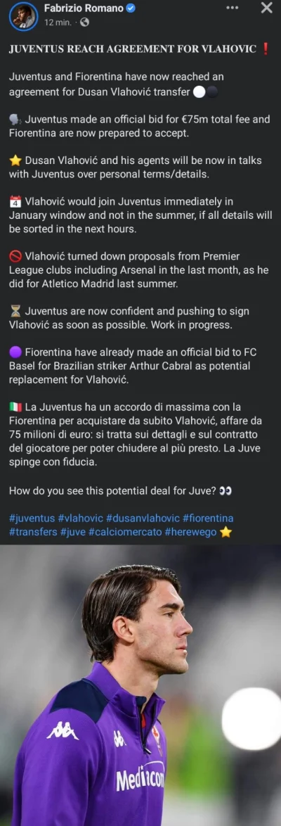 red7000 - #juventus dogadany z #fiorentina

Dusan Vlahovic w Juventusie!

Zastępc...