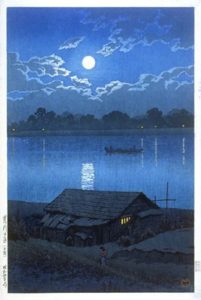 Lifelike - Moon over the Ara River at Akabane; Kawase Hasui
drzeworyt, 1929 r., 36,3...