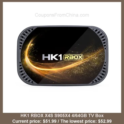 n____S - HK1 RBOX X4S S905X4 4/64GB TV Box
Cena: $51.99 (najniższa w historii: $52.9...