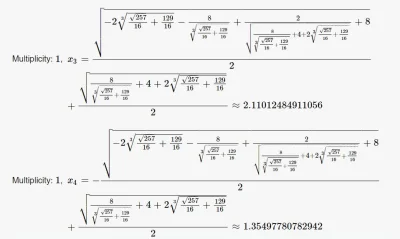 tomekgz - > y^4-6y^2-y+9=0

@deryt: Owszem, da się. Oto dokładny wynik.