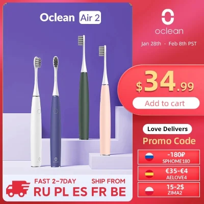 duxrm - Wysyłka z magazynu: PL
Oclean Air 2 Sonic Electric Toothbrush
Cena z VAT: 1...