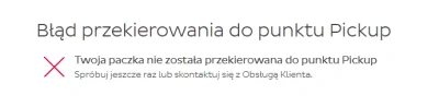 Kliko - Chcę przekierować przesyłkę kurierską do punktu i wywala mi błąd jak poniżej....