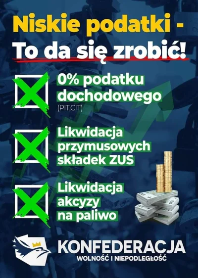 venividi - @vrim: Przecież Konfederacja od dawna postulowała likwidację PIT, CIT i ak...