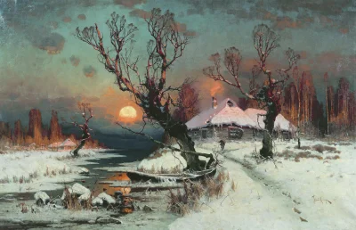 myrmekochoria - Julius von Klever, Zachód słońca w zimie, chyba końcówka XIX wieku. 
...