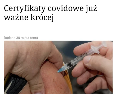 jaroty - Od 1 lutego certyfikat po szczepieniu przeciw Covid-19 jest ważny 9 miesięcy...