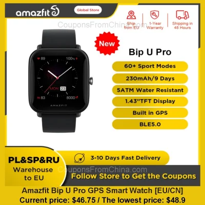 n____S - Amazfit Bip U Pro GPS Smart Watch [EU/CN]
Cena: $46.75 (najniższa w histori...