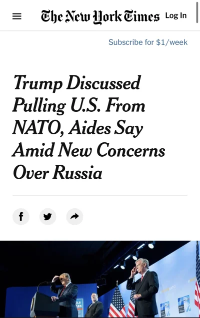 Rumin - Najlepszy prezydent, a Trump chcial wyjsc z NATO