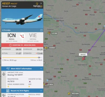 nielubiekalafiora - #flightradar24
Czemu jest przekierowany do Moskwy a dalej leci d...