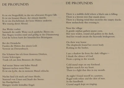 psycha - Przedstawiam mój przekład wiersza Georga Trakla - De Profundis (Z Otchłani)....