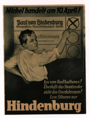 Karp_Molotow - Plakat polityczny Paula von Hindenburga z 1932r., zachęcający do głoso...