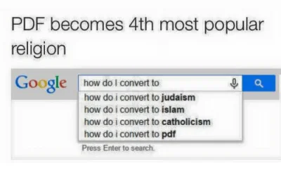 enzomatrix - PDF staje się czwartą najpopularniejszą religią na świecie