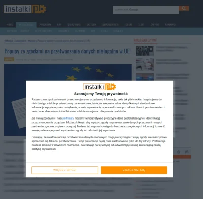 faxepl - >Popupy ze zgodami na przetwarzanie danych nielegalne w UE!
( ͡º ͜ʖ͡º)