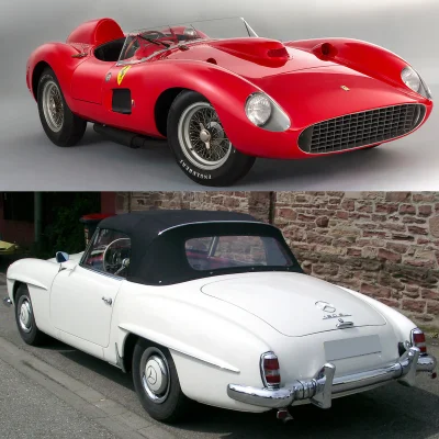 SonyKrokiet - inspiracje w designie Syreny - Ferrari oraz Mercedes 190 SL