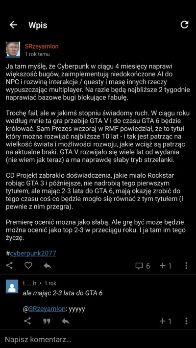 Pawciocukierek - > @Pawciocukierek: w cp2077 właśnie nikt nie mówił, że to idzie ogar...