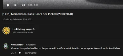 bartosz325 - #youtube #lockpicking #lockpickinglawyer #halopolicja
( ͡° ͜ʖ ͡°)