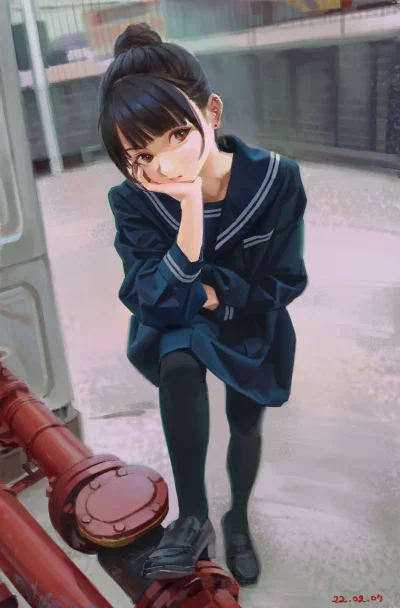 mesugaki - #anime #randomanimeshit #originalcharacter #schoolgirl #serafuku