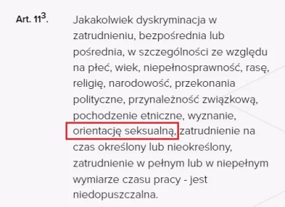 saakaszi - Artykuł 11 indeks trzeci Kodeksu pracy to jedyny zapis w polskim prawie, w...